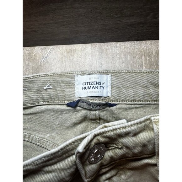 Citizens of Humanity Lyra Wide Leg Crop Raw Hem In Porcini Tan Size 28 - Picture 4 of 12